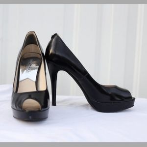 Michael Kors Black Peep toe stiletto